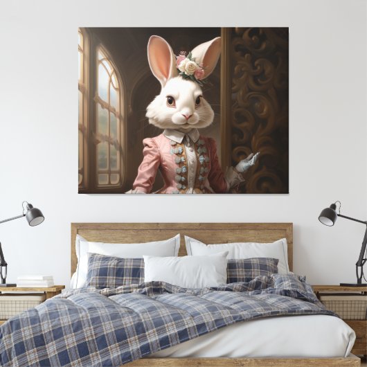 Cotillion Bunny Canvas Afdruk (Insitu (Slaapkamer))