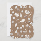 Coton botanique fleuri blanc Invitations au mariag (Dos)