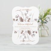 Coton botanique fleuri blanc Invitations au mariag (Debout devant)