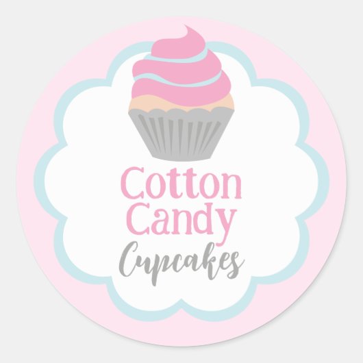 Coton Candy Cupcake Étiquette de pétoncle (Devant)