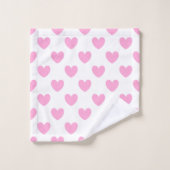 Coton Candy Pink coeurs sur blanc (Gant de toilette)