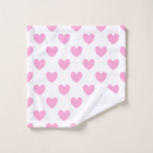 Coton Candy Pink coeurs sur blanc