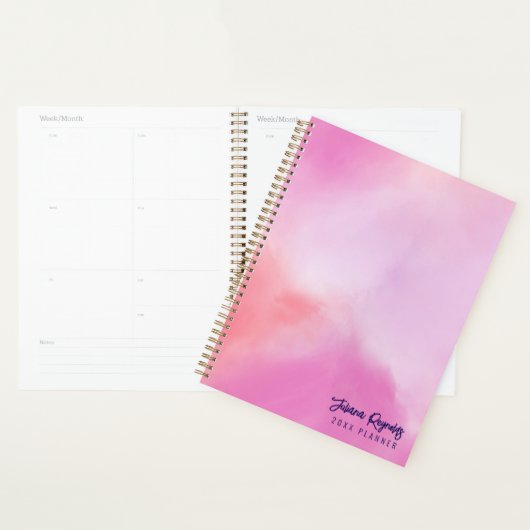 Coton Candy rose Abstrait Art Planner (Devant avec enveloppe)