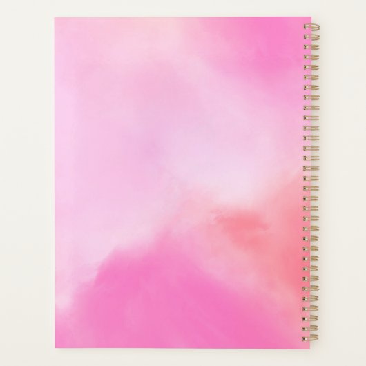 Coton Candy rose Abstrait Art Planner (Dos)