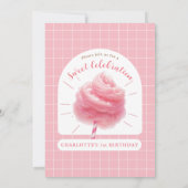Coton Candy Sweet Celebration Pink Invitation (Dos)