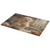 Coton de Tulear Cooking in Kitchen Snijplank (Hoek)