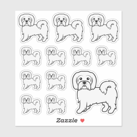 Coton de Tulear Cute Cartoon Dog Illustratie Sticker (Vel)