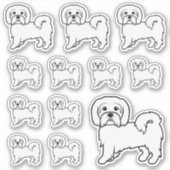 Coton de Tulear Cute Cartoon Dog Illustratie Sticker (Voorkant)