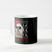 Coton De Tulear Dog Feliz Navidog Funny Kerstmis Koffiemok (Voorkant links)