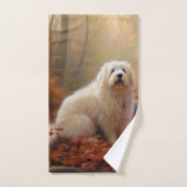 Coton De Tulear en automne laisse tomber l'inspira (Serviette à main)