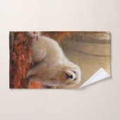 Coton De Tulear en automne Leaves automne Inspire (Serviette à main)