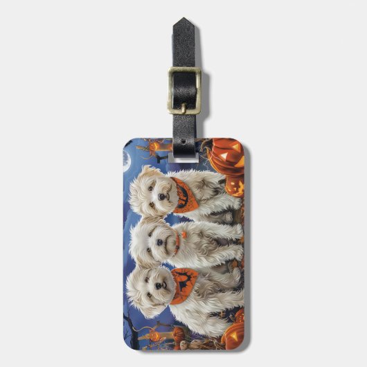 Coton De Tulear Halloween Spooky Bagagelabel (Voorkant verticaal)