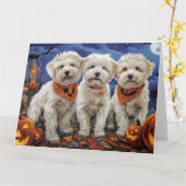 Coton De Tulear Halloween Spooky Kaart (Gele Bloem)