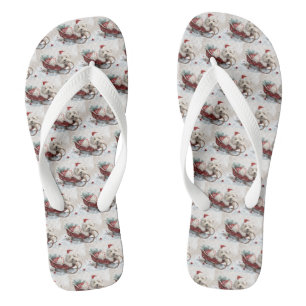 Coton De Tulear hond Kerstmis Festiviteit Teenslippers