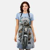 Coton De Tulear Hond Rijden Motorfiets Kerstmis Schort (Gedragen)