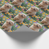 Coton De Tulear Hond Spring Bloemen Schilderen Cadeaupapier (Hoek)