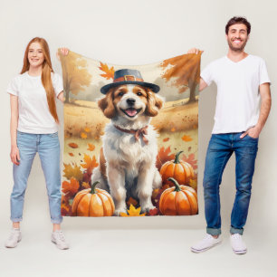 Coton De Tulear In Herfstbladeren Thanksgiving Kun Fleece Deken