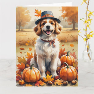 Coton De Tulear in herfstbladeren Thanksgiving kun Kaart