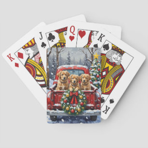 Coton de Tulear Kerstmis Rode Truck Vakantie Pokerkaarten