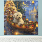 Coton de Tulear Kerstvakantie Canvas Afdruk (Insitu (Houten vloer))