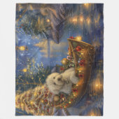 Coton de Tulear Kerstvakantie Fleece Deken (Voorkant)