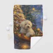 Coton de Tulear Kerstvakantie Golfhanddoek (Insitu)