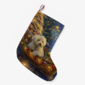 Coton de Tulear Kerstvakantie Kleine Kerstsok (Voorkant (Hangend))