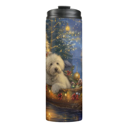 Coton de Tulear Kerstvakantie Thermosbeker (Voorkant)