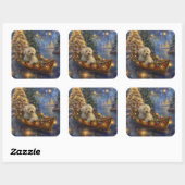 Coton de Tulear Kerstvakantie Vierkante Sticker (Vel)