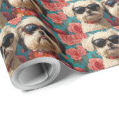 Coton De Tulear Met Hartrozen Valentijnsdag Cadeaupapier (Rol Hoek)