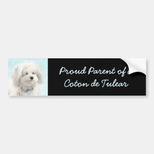 Coton de Tulear Painting - Cute Original Dog Art Bumpersticker