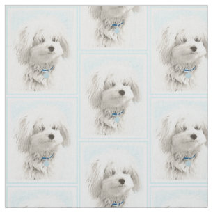 Coton de Tulear Painting - Cute Original Dog Art Stof