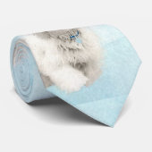 Coton de Tulear Painting - Cute Original Dog Art Stropdas (Opgerold)