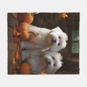 Coton De Tulear Puppy Herfst Delight Pompoen Fleece Deken (Voorkant (Horizontaal))