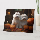 Coton De Tulear Puppy Herfst Delight Pompoen Kaart (Voorkant)