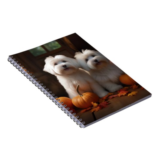 Coton De Tulear Puppy Herfst Delight Pompoen Notitieboek (Rechterzijde)