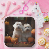 Coton De Tulear Puppy Herfst Delight Pompoen Papieren Bordje (Feest)