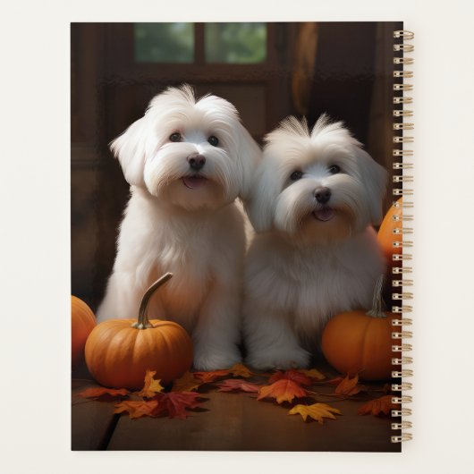 Coton De Tulear Puppy Herfst Delight Pompoen Planner (Achterkant)