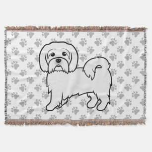 Coton de Tulear Schattige Cartoon Hondenillustrati Deken