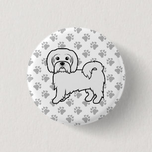Coton de Tulear Schattige Cartoon Hondenillustrati Ronde Button 3,2 Cm