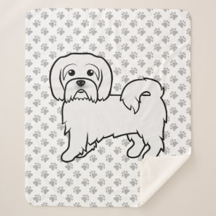 Coton de Tulear Schattige Cartoon Hondenillustrati Sherpa Deken