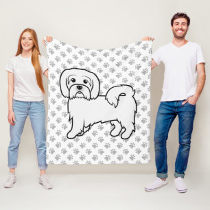 Coton De Tulear Schattige Cartoonhond Illustratie Fleece Deken