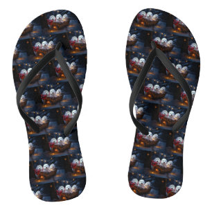 Coton De Tulear Sneeuw slee Christmas decoratie Teenslippers