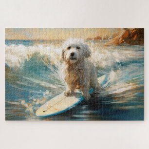 Coton De Tulear Strand Surfen Schilderij Legpuzzel