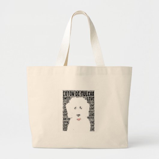 Coton de Tulear Word Cloud Grote Tote Bag (Voorkant)