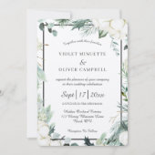 Coton d'Eucalyptus | Felt Ecru Faire-part de maria (Devant)