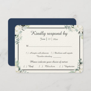 Coton d'Eucalyptus   Felt Ecru Wedding Carte RSVP