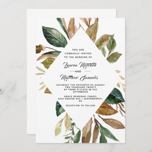 Coton et Faire-part de mariage de Magnolia (Devant / Derrière)