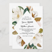 Coton et Faire-part de mariage Magnolia (Devant / Derrière)