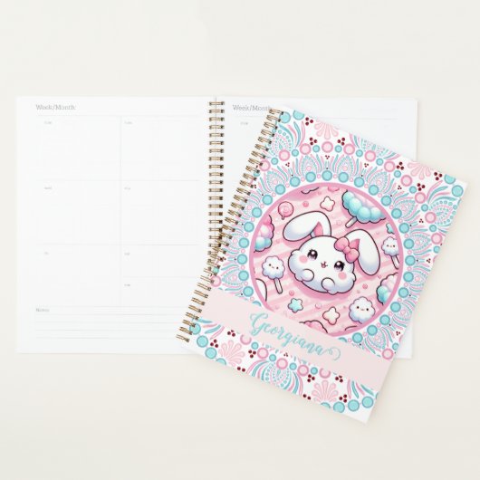 Coton Personnalisé Candy Kawaii Bunny Dot Mandala (Devant avec enveloppe)